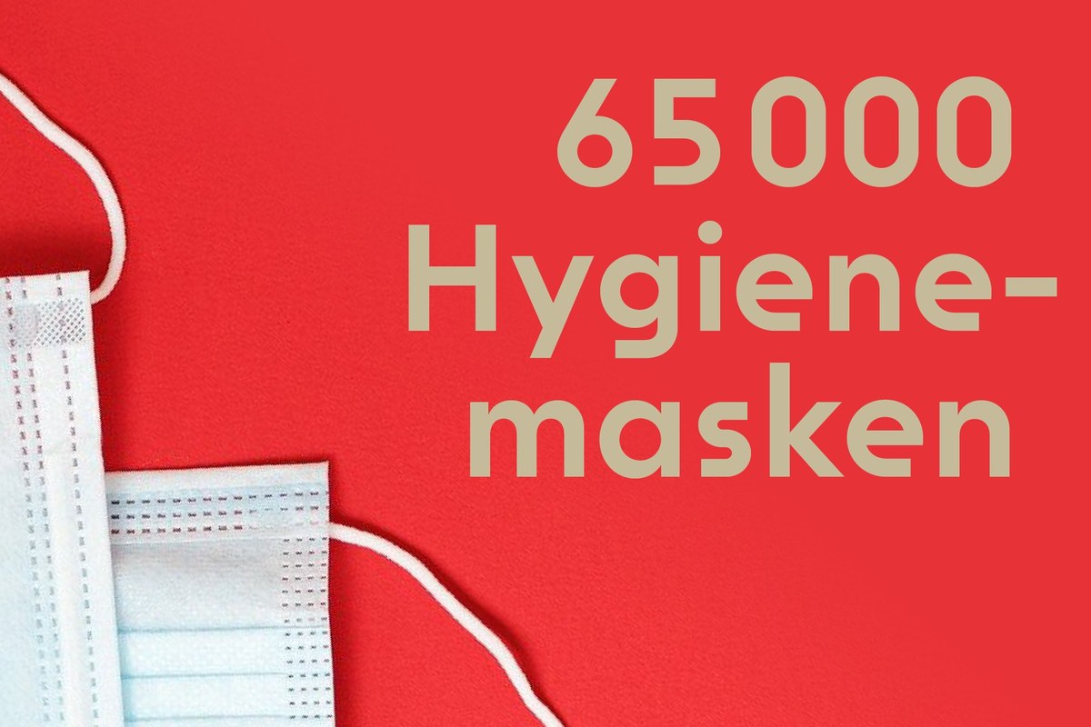 65-000-hygienemasken. Vergrösserte Ansicht