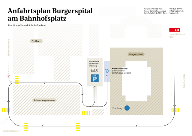 Standortplan Burgerspital am Bahnhofplatz 2 in Bern