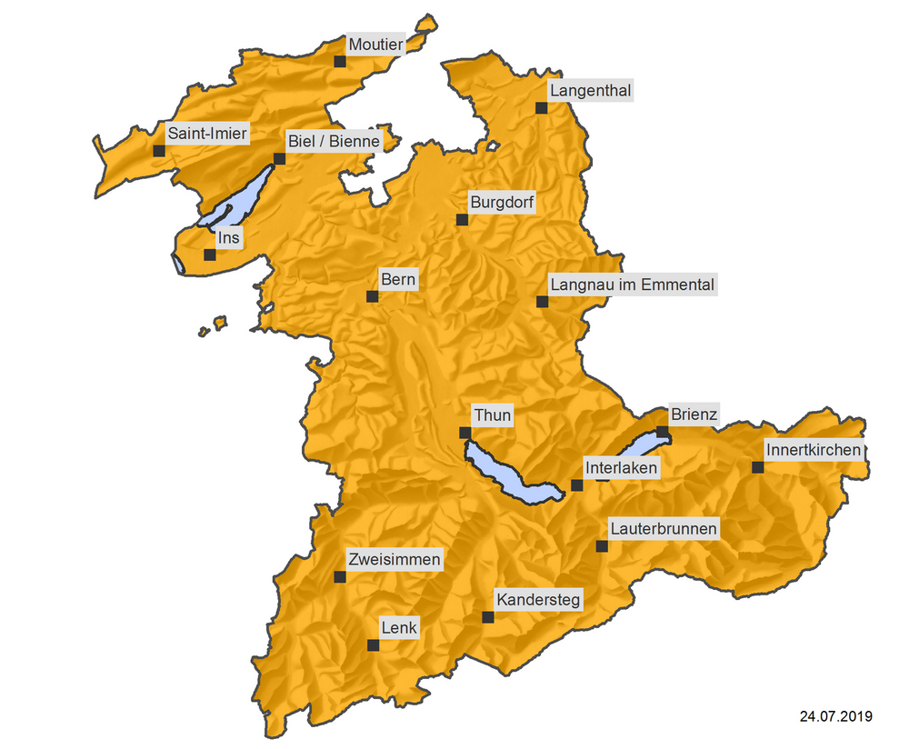 Waldbrandgefahrenkarte Bern