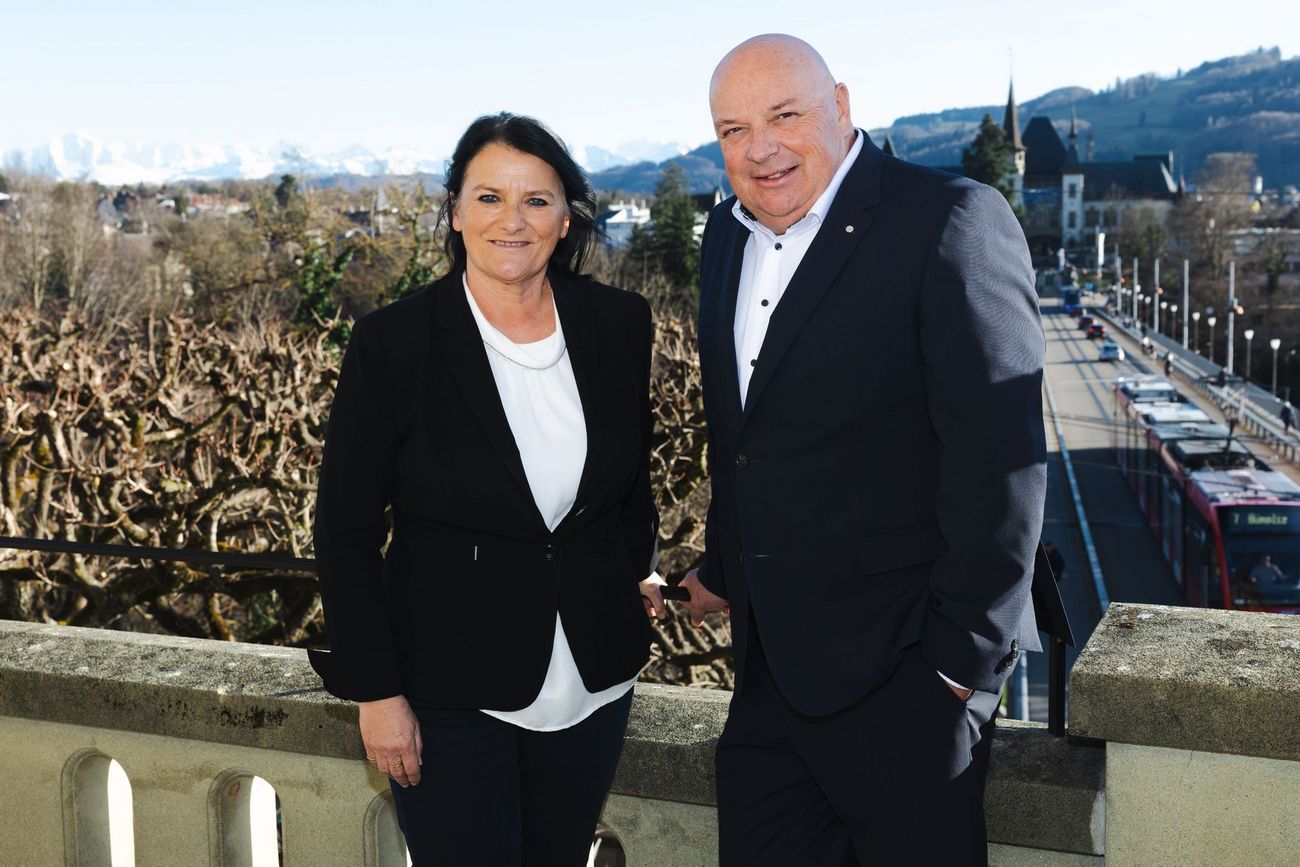 Regierungsrätin Christine Häsler und Burgergemeindepräsident Bruno Wild