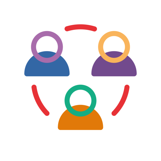 Icon Förderbereich Soziales in Form von 3 verbundenen Personen
