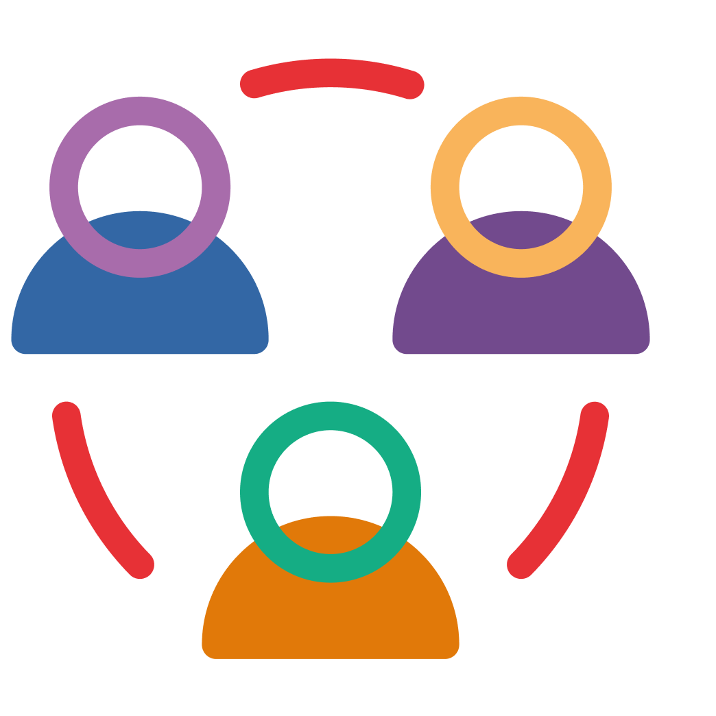 Icone du domaine social représentant une interaction de personnes