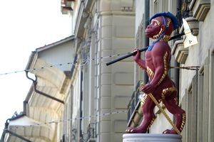 Symbol der Zunft am Haus (ein Affe)