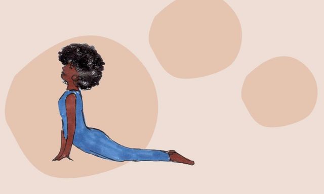 Frau in einer Yoga Pose