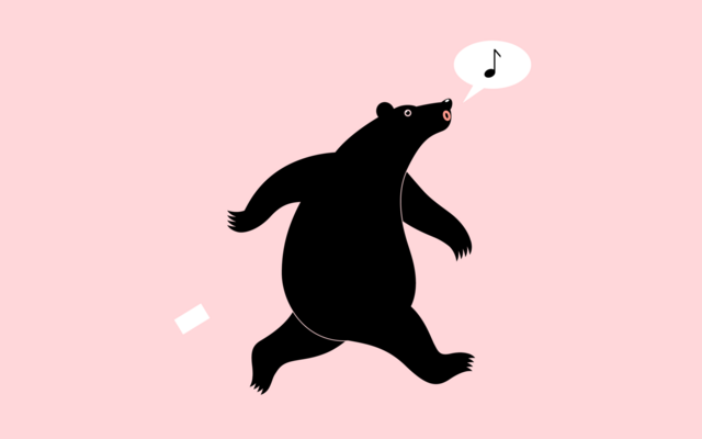 Grafische Darstellung von einem singenden Bär