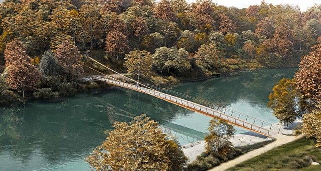Visualisation de la passerelle piétonne Zehendermätteli