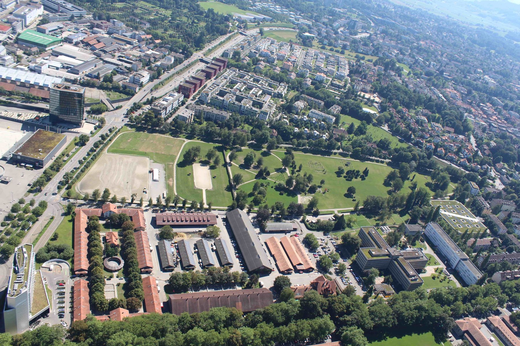 Springgartenareal aus der Vogelperspektive