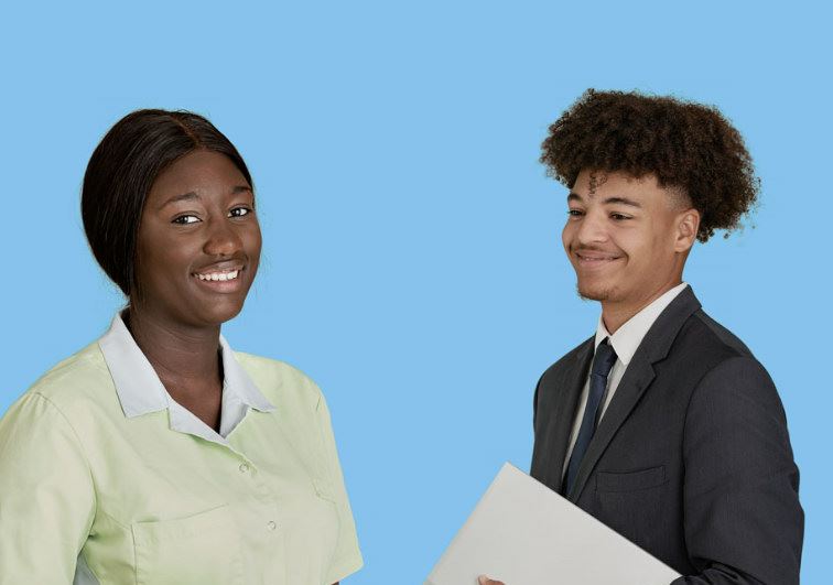 Zwei erfolgreiche Lernende