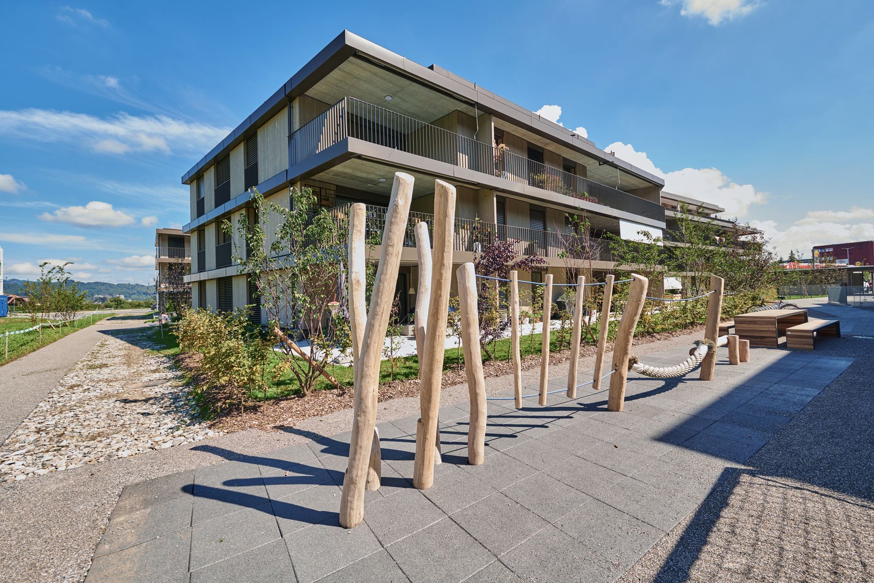Die Mehrfamilienhäuser der Wohnsiedlung Breitenacker Kehrsatz gehören zum Grundbesitz der Burgergemeinde Bern. 