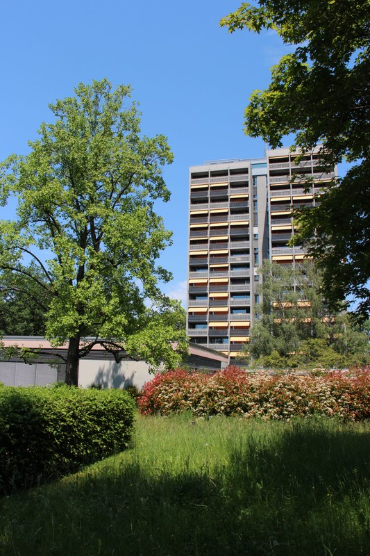 Demenzgarten im Burgerspittel im Viererfeld. Vergrösserte Ansicht