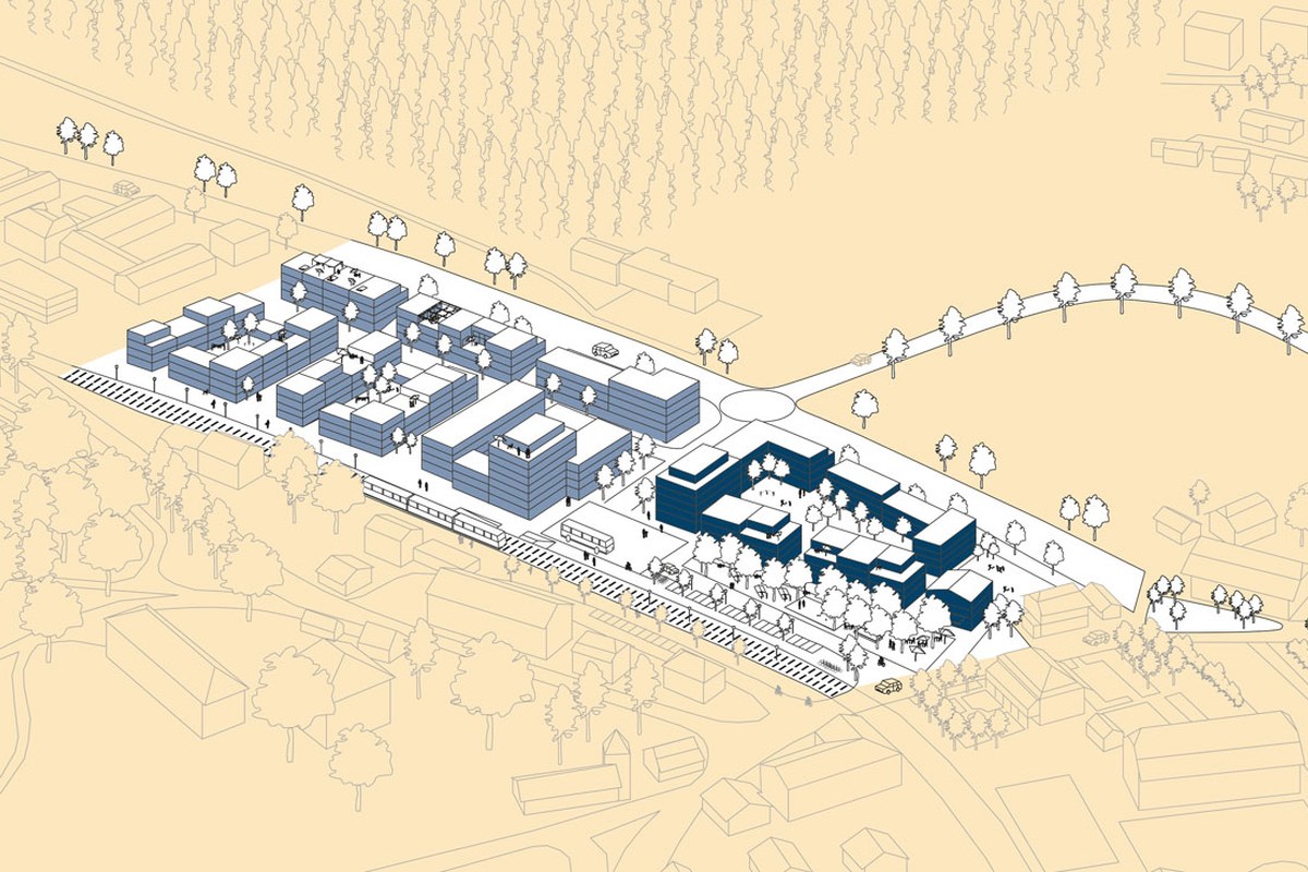 3D-Modell Kehrsatz Mitte. Vergrösserte Ansicht