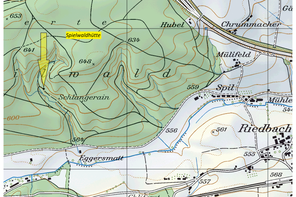 Spilwaldhütte (Karte). Vergrösserte Ansicht