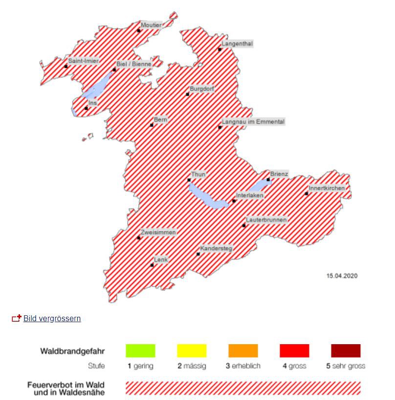 Feuerverbot im Kanton Bern
